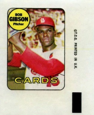 1969 Topps Decals Bob Gibson # Baseball Card