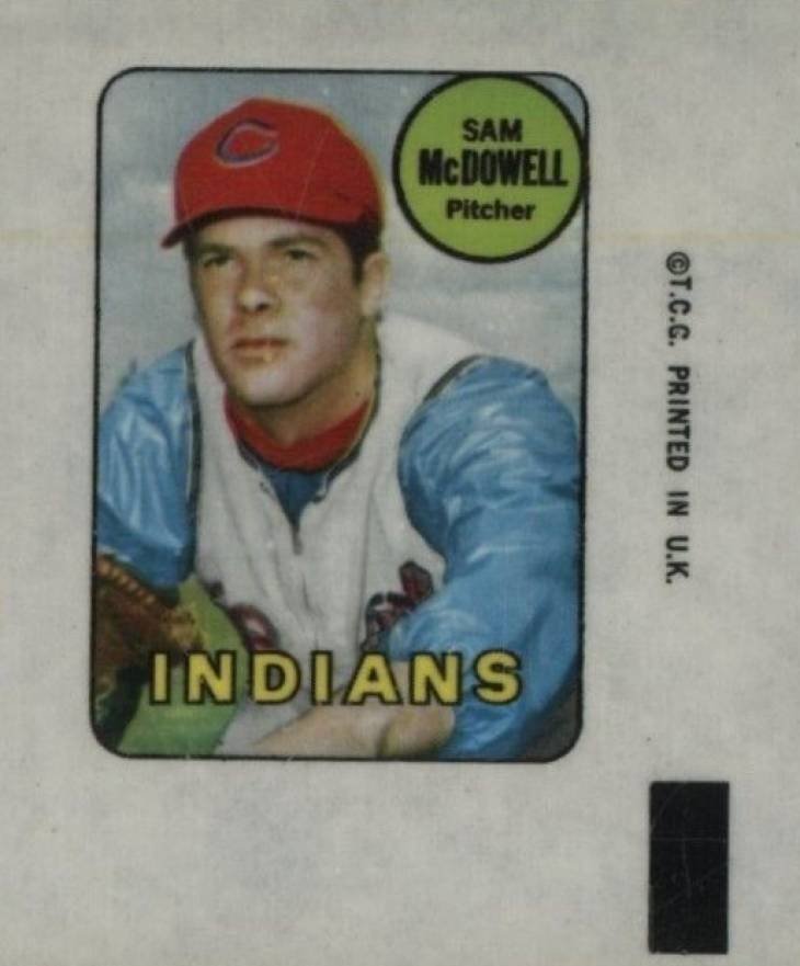 1969 Topps Decals Sam McDowell # Baseball Card