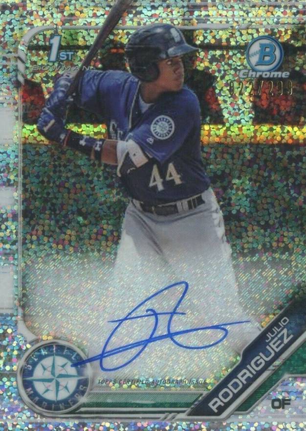 2019 Bowman Prospect Autographs Chrome Julio Rodriguez #JRO Baseball Card