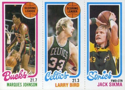 1980 Topps Johnson/Bird/Sikma # Basketball Card