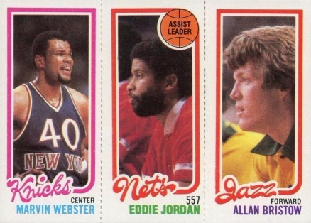 1980 Topps Webster/Jordan/Bristow # Basketball Card