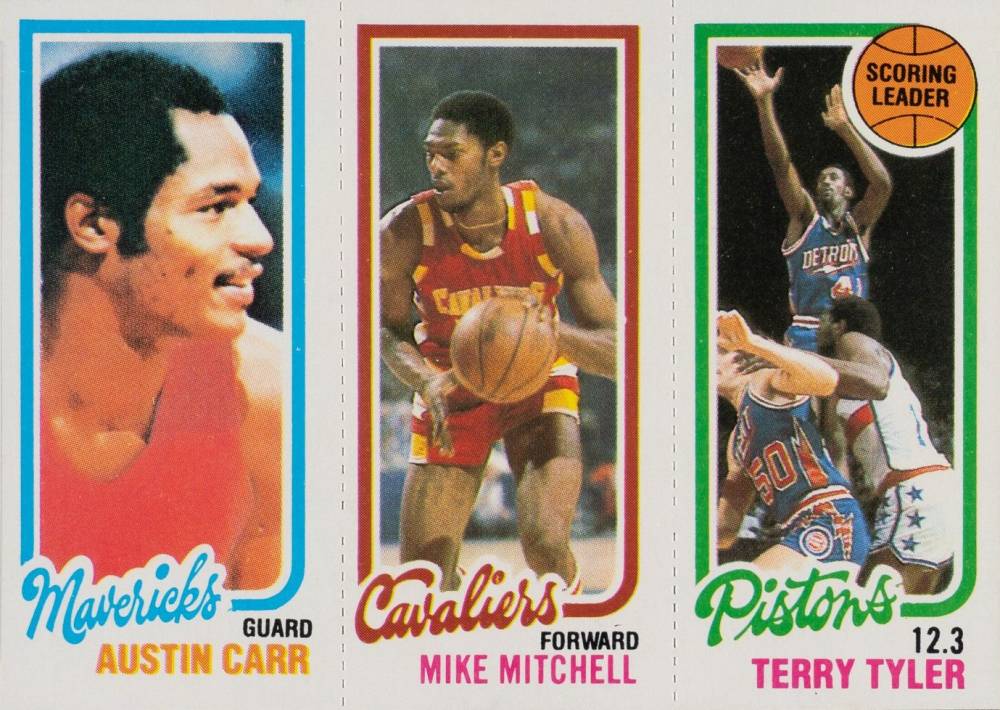 1980 Topps Carr/Mitchell/Tyler # Basketball Card