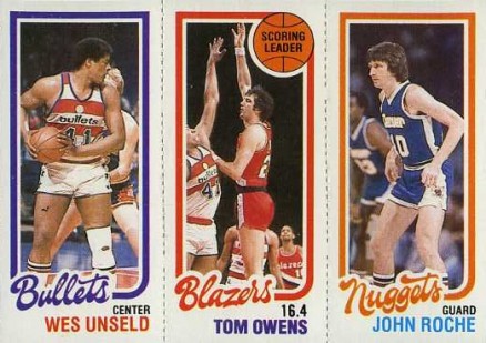1980 Topps Unseld/Owens/Roche # Basketball Card