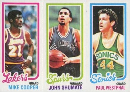 1980 Topps Cooper/Shumate/Westphal # Basketball Card