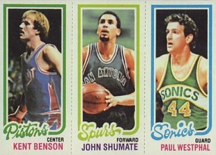 1980 Topps Benson/Shumate/Westphal # Basketball Card