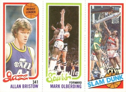 1980 Topps Bristow/Olberding/Bailey # Basketball Card