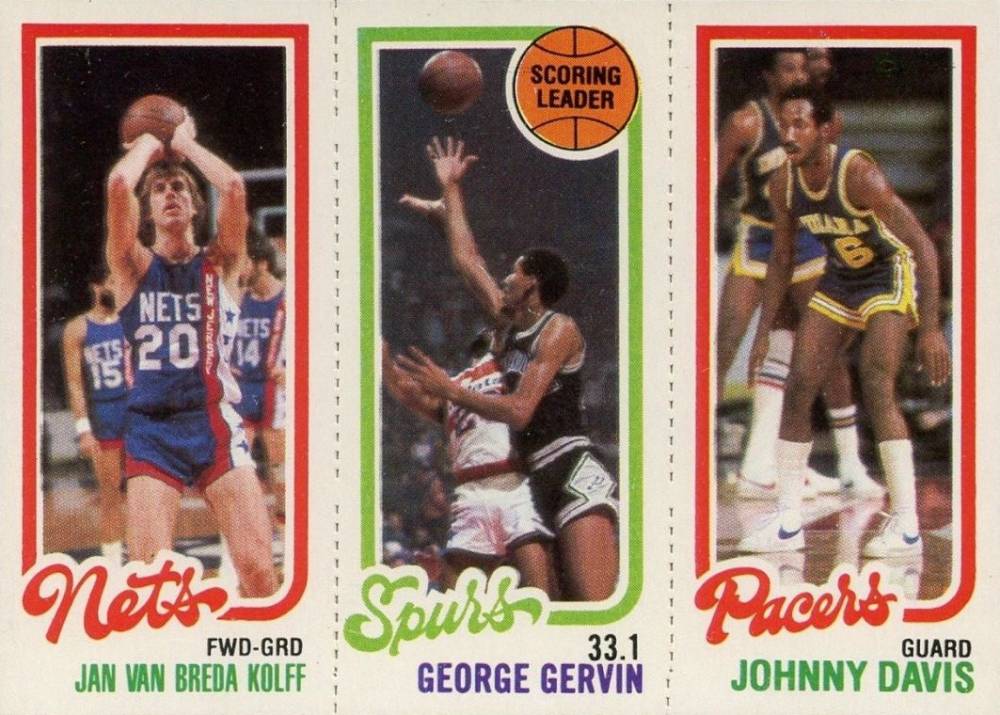 1980 Topps Van Breda Kolff/Gervin/Davis # Basketball Card