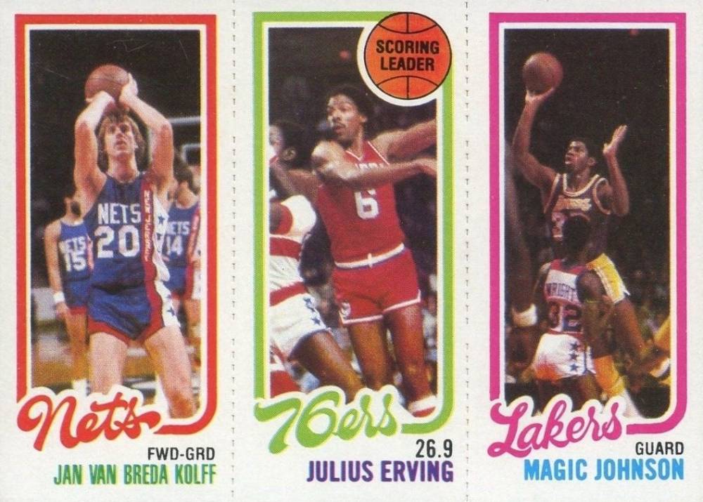 1980 Topps Van Breda Kolff/Erving/Johnson # Basketball Card