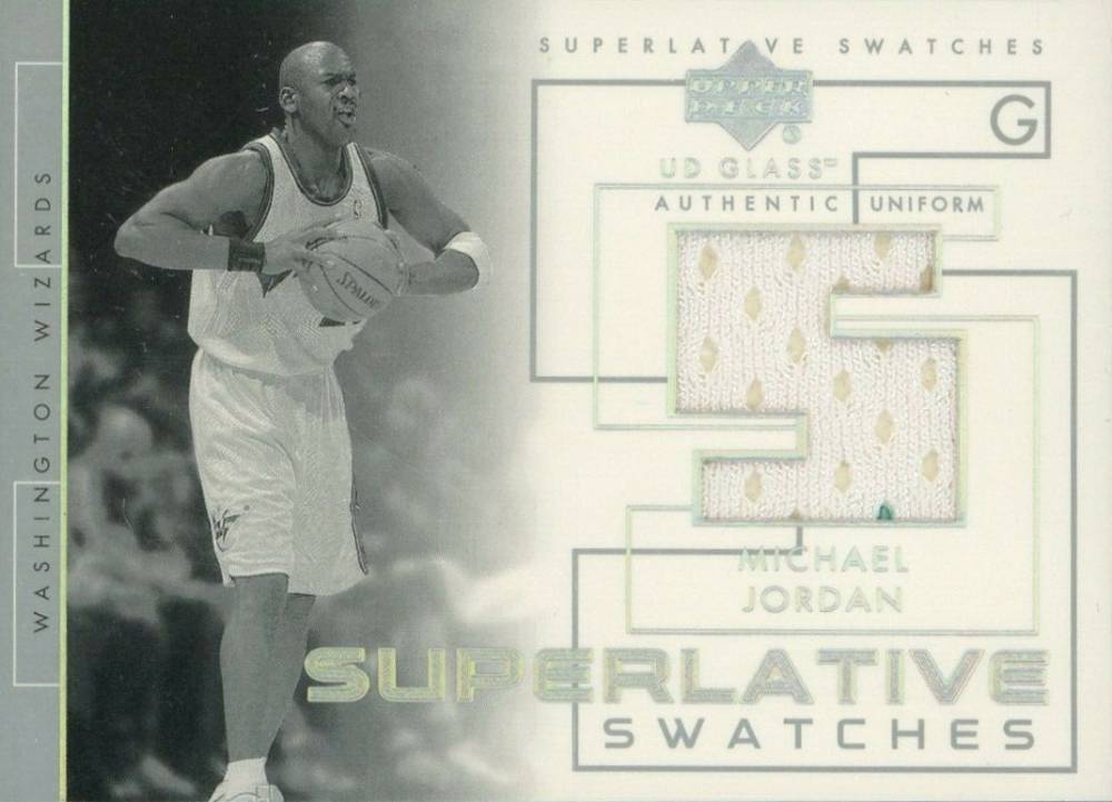 2003 Upper Deck Glass Superlative Swatches  Michael Jordan #SS-MJ Basketball Card