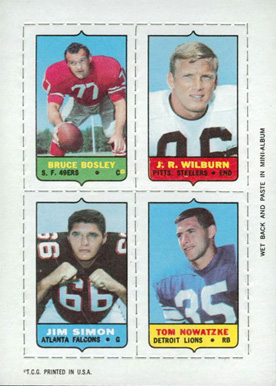 1969 Topps Four in One Bosley/Wilburn/Nowatzke/Simon # Football Card