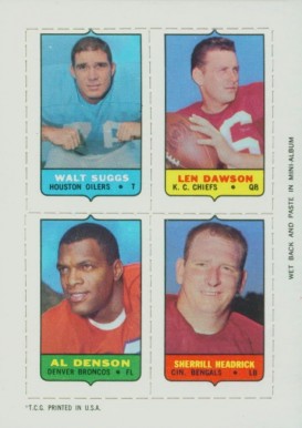 1969 Topps Four in One Suggs/Dawson/Headrick/Denson # Football Card