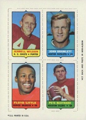 1969 Topps Four in One Wilson/Bramlett/Beathard/Little # Football Card