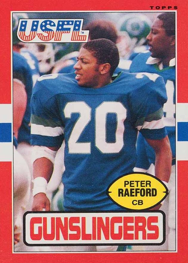 1985 Topps USFL Peter Raeford #120 Football Card