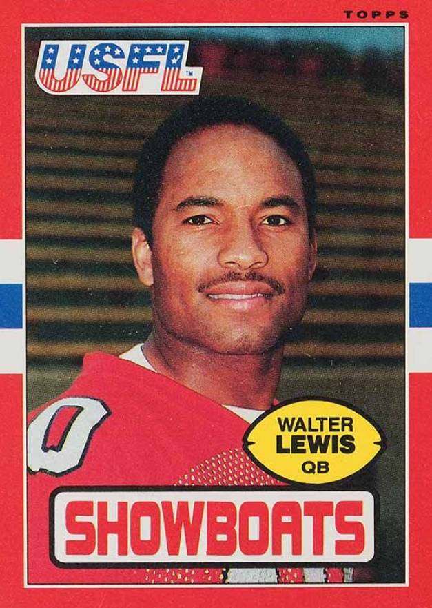 1985 Topps USFL Walter Lewis #72 Football Card