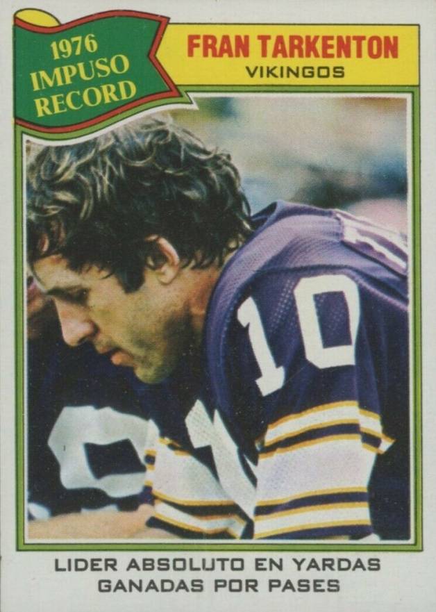 1977 Topps Mexican Fran Tarkenton #454 Football Card