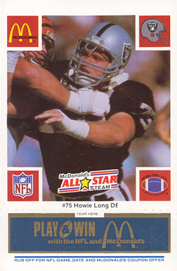 1986 McDonald's All-Stars Howie Long #75 Football Card