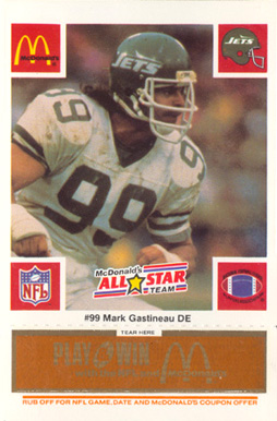 1986 McDonald's All-Stars Mark Gastineau #99 Football Card