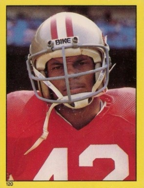 1982 Topps Sticker Ronnie Lott #120 Football Card