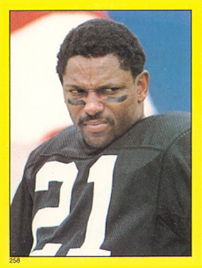 1982 Topps Sticker Cliff Branch #258 Football Card