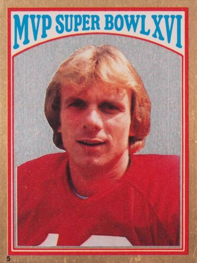 1982 Topps Sticker Joe Montana #5 Football Card