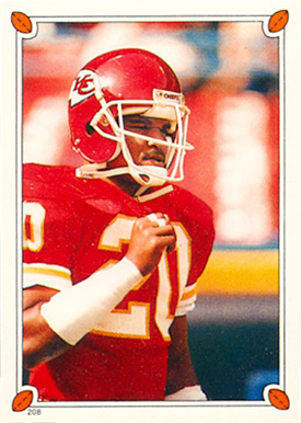 1987 Topps Stickers Deron Cherry #208 Football Card