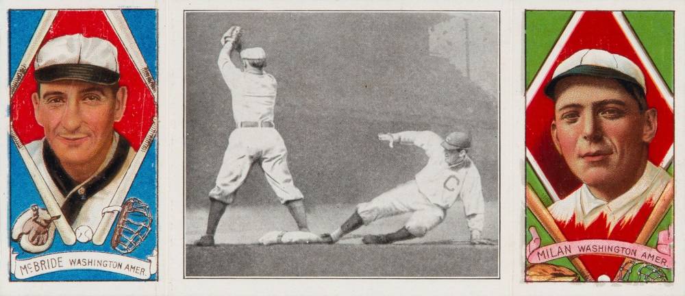 1912 Hassan Triple Folders Schaefer on First # Baseball Card