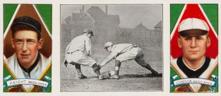 1912 Hassan Triple Folders Knight catches a Runner # Baseball Card