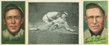 1912 Hassan Triple Folders Evers Makes a Safe Slide # Baseball Card