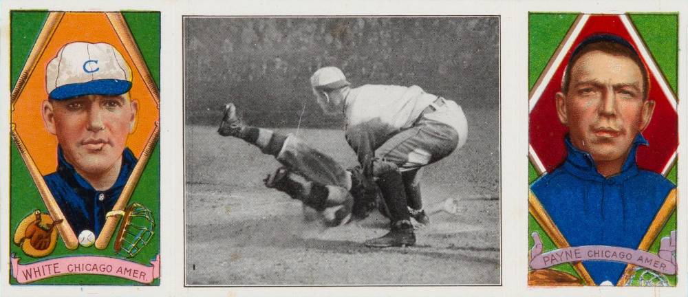 1912 Hassan Triple Folders Close at the plate # Baseball Card