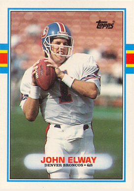 1989 Topps American/UK John Elway #4 Football Card