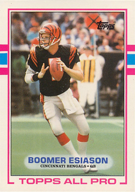 1989 Topps American/UK Boomer Esiason #32 Football Card