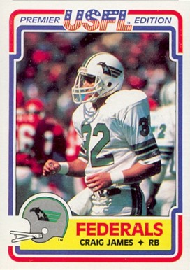 1984 Topps USFL Craig James #128 Football Card