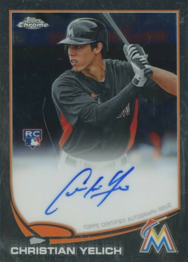 2013 Topps Chrome Rookie Autograph Christian Yelich #CY Baseball Card