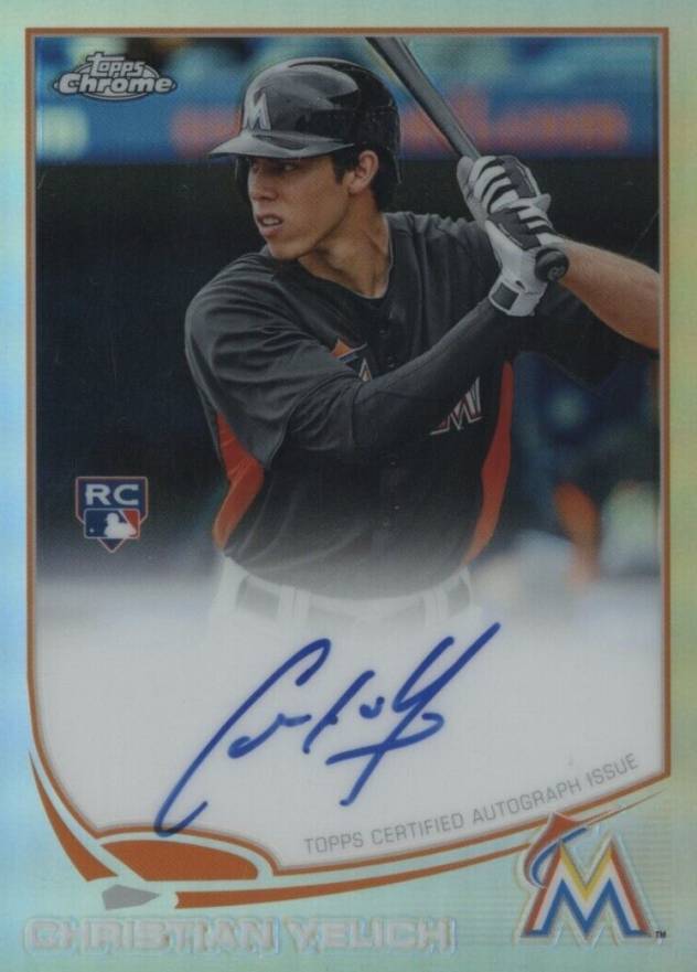 2013 Topps Chrome Rookie Autograph Christian Yelich #CY Baseball Card