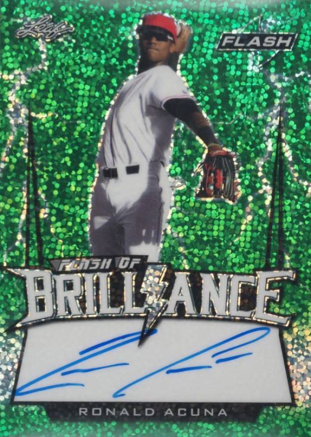 2018 Leaf Flash Flash of Brilliance Autographs Ronald Acuna #RA1 Baseball Card