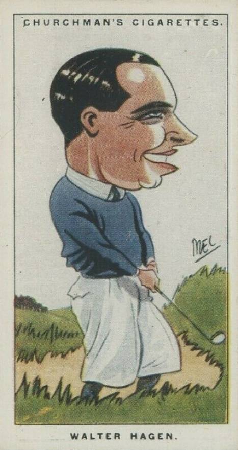 1928 W.A. & A.C. Churchman Men of the Moment-Small Walter Hagen #26 Other Sports Card