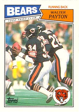 1987 Topps American/UK Walter Payton #10 Football Card