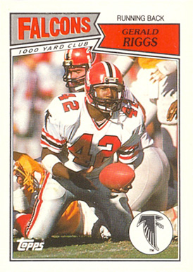 1987 Topps American/UK Gerald Riggs #55 Football Card