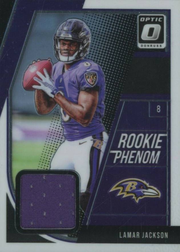 2018 Panini Donruss Optic Rookie Phenom Relics Lamar Jackson #LJ Football Card