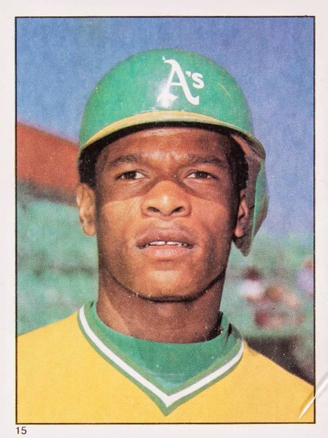 1981 Topps Stickers Rickey Henderson #15 Baseball Card