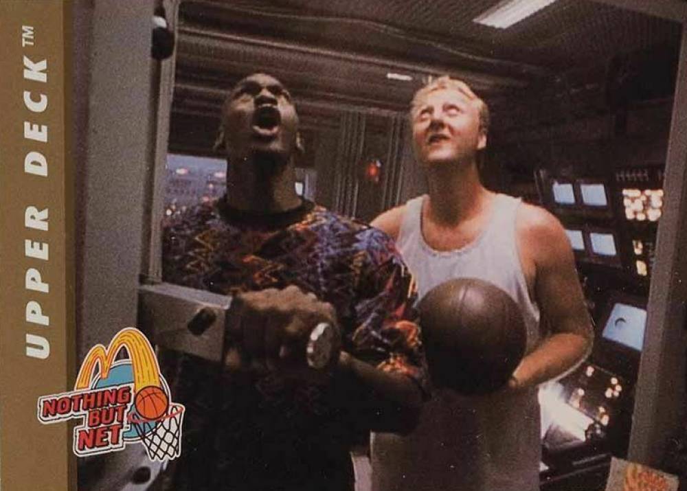 1994 Upper Deck Nothing But Net Larry Bird/Michael Jordan #9 Basketball Card