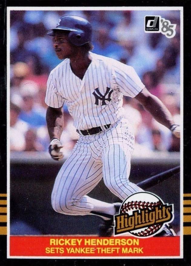 1985 Donruss Highlights Rickey Henderson #42 Baseball Card