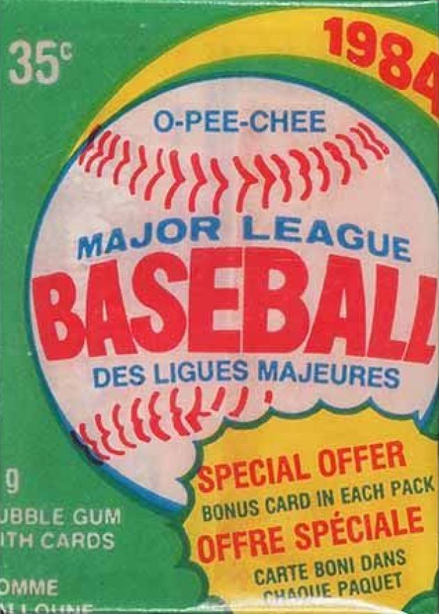 1984 O-Pee-Chee Wax Pack #WP Baseball Card