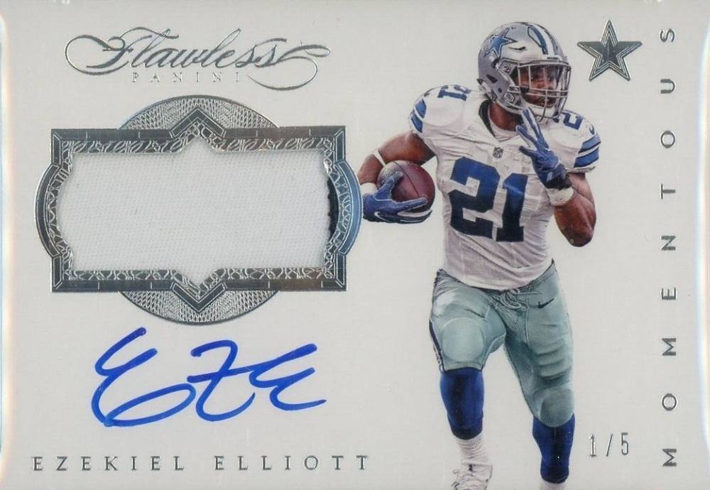 2016 Panini Flawless Momentous Patch Autographs Ezekiel Elliott #MPEE Football Card