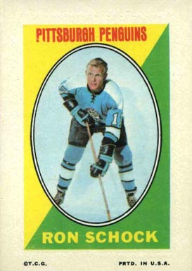 1970 Topps/OPC Sticker Stamps Ron Schock # Hockey Card