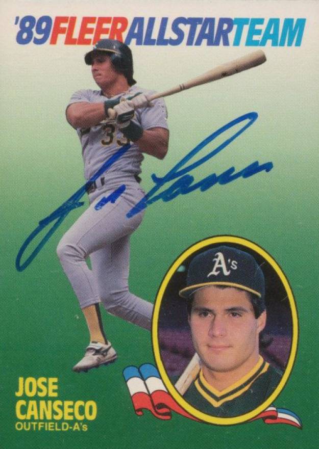1989 Fleer All-Stars Jose Canseco #2 Baseball Card