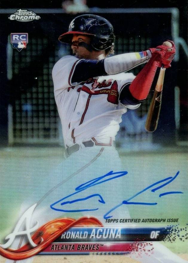 2018 Topps Chrome Rookie Autograph Ronald Acuna Jr. #RA-RA Baseball Card