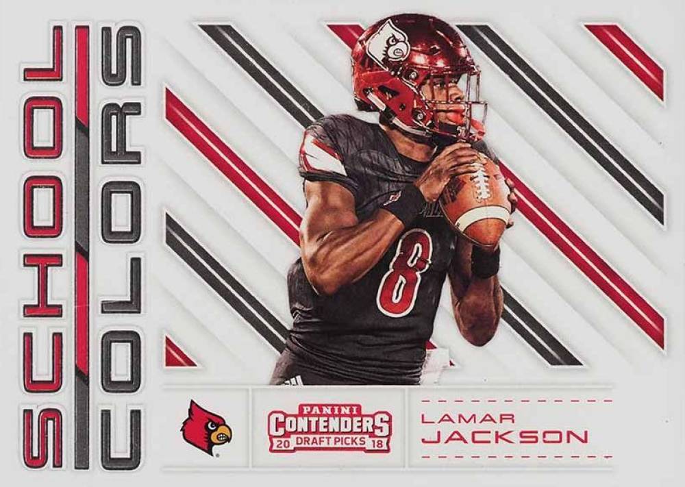 2018 Panini Contenders Draft Picks School Colors Lamar Jackson #4 Football Card