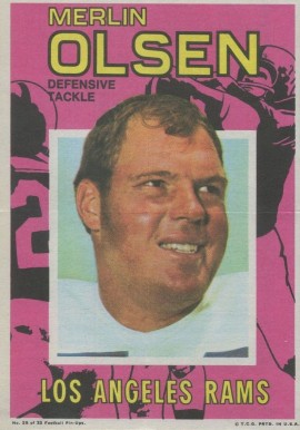 1971 Topps Pin-Ups Merlin Olsen #25 Football Card