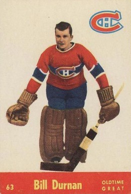 1955 Parkhurst Quaker Oats Bill Durnan #63 Hockey Card